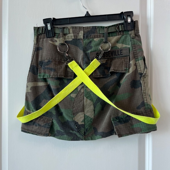 Furst of a Kind Camo Mini Skirt w/ Neon Straps & Name Patch - Picture 6 of 10